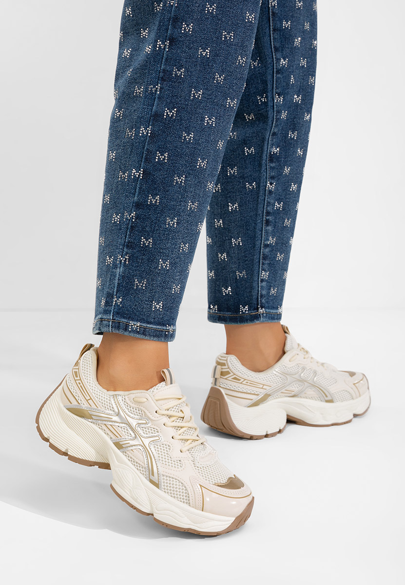 Sneakers cu platforma Kaliora bej
