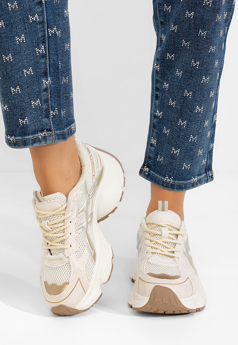 Sneakers cu platforma Kaliora bej