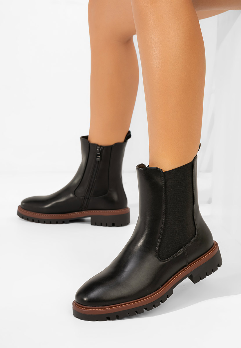 Ghete dama chelsea Tiania negre