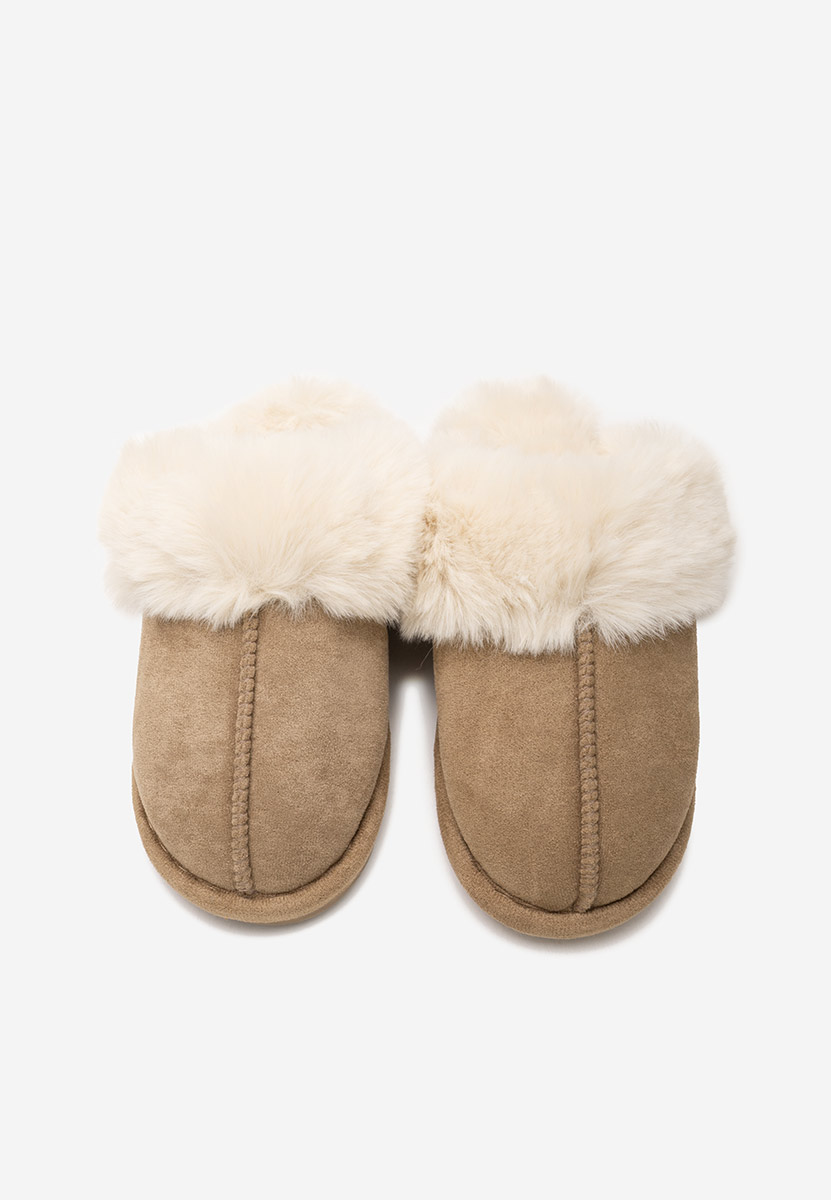 Papuci de casa pufosi Joka kaki