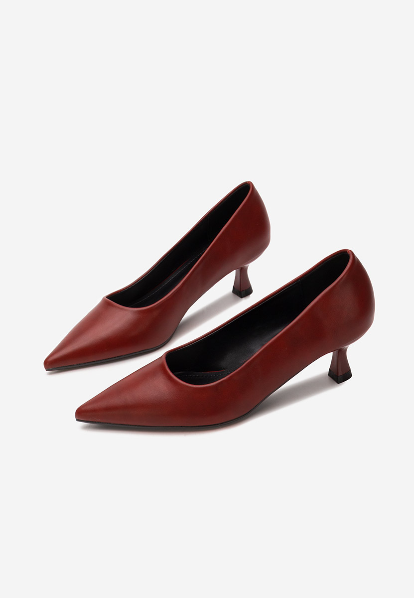 Pantofi cu toc mic Glimera grena Pantofi cu toc mic Glimera grena