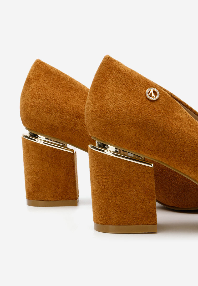 Pantofi cu toc gros Nelia V5 kaki