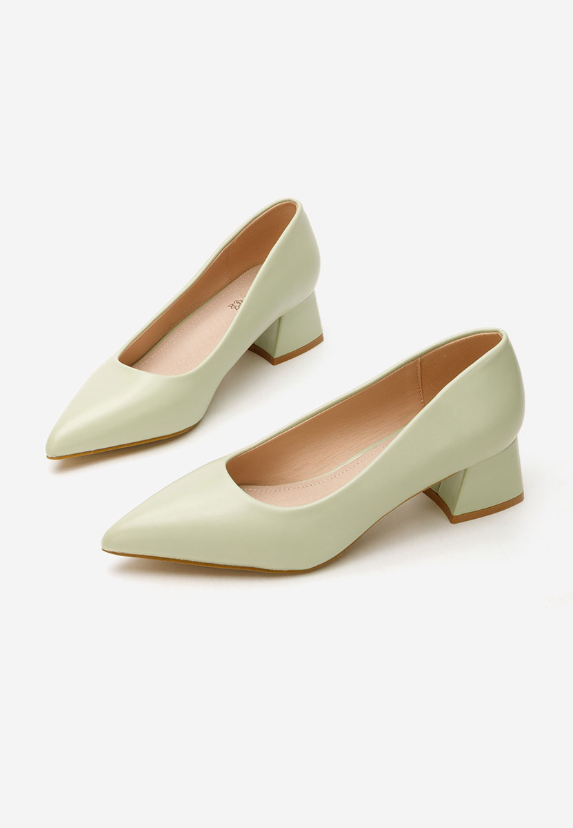 Pantofi cu toc mic Alleva V2 verzi