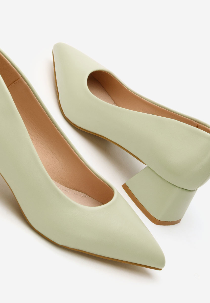 Pantofi cu toc mic Alleva V2 verzi