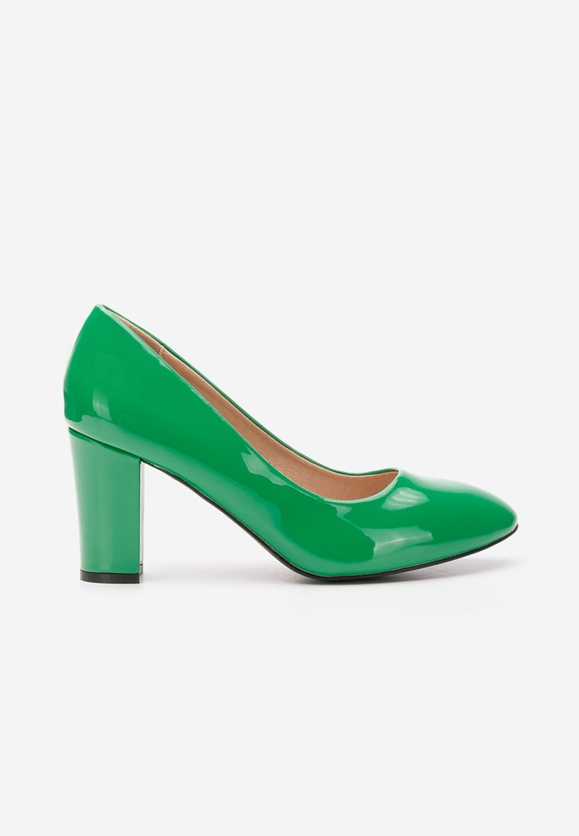 Pantofi cu toc lacuiti Chique V5 verzi