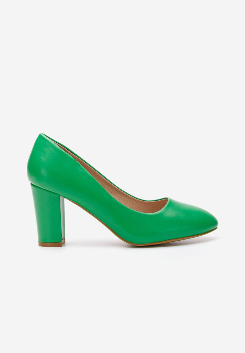 Pantofi cu toc gros Bonanza V2 verzi