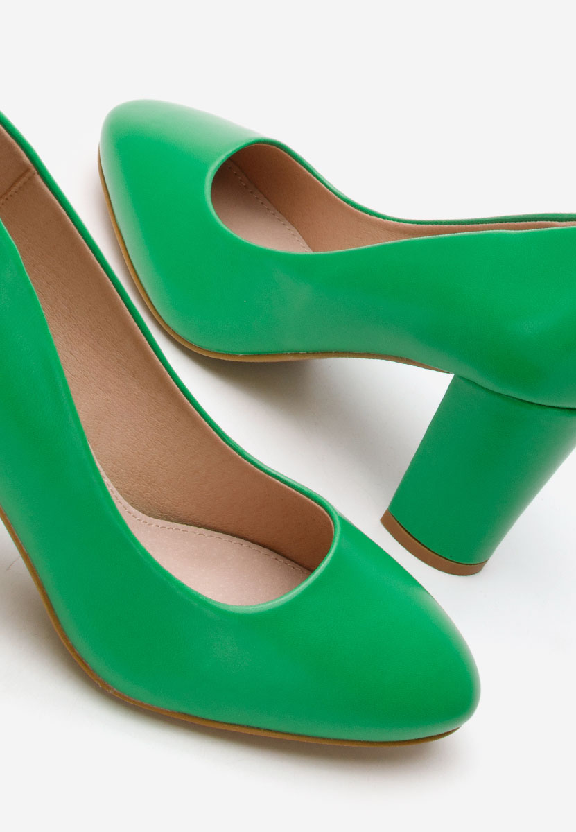 Pantofi cu toc gros Bonanza V2 verzi