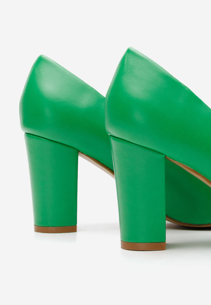 Pantofi cu toc gros Bonanza V2 verzi