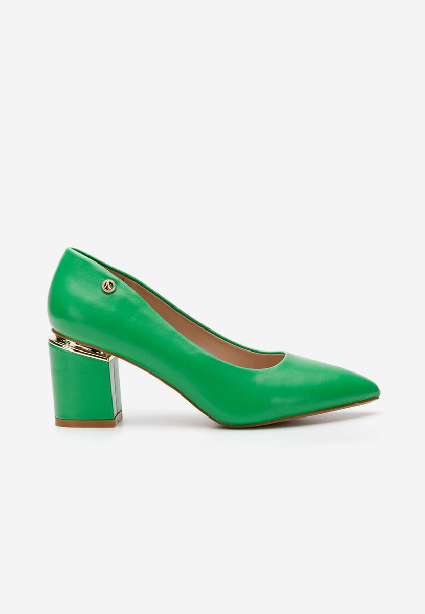 Pantofi cu toc gros eleganti Nelia V4 verzi
