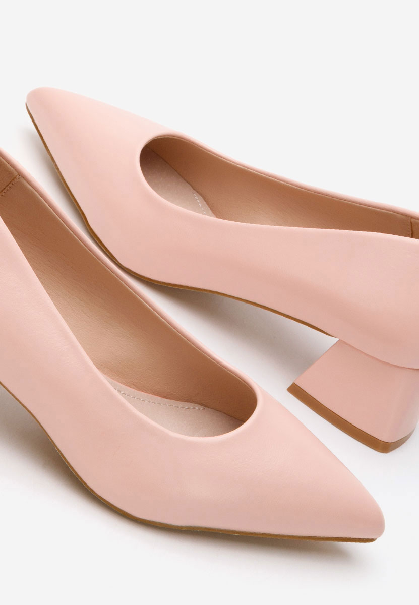 Pantofi cu toc mic Alleva V2 nude
