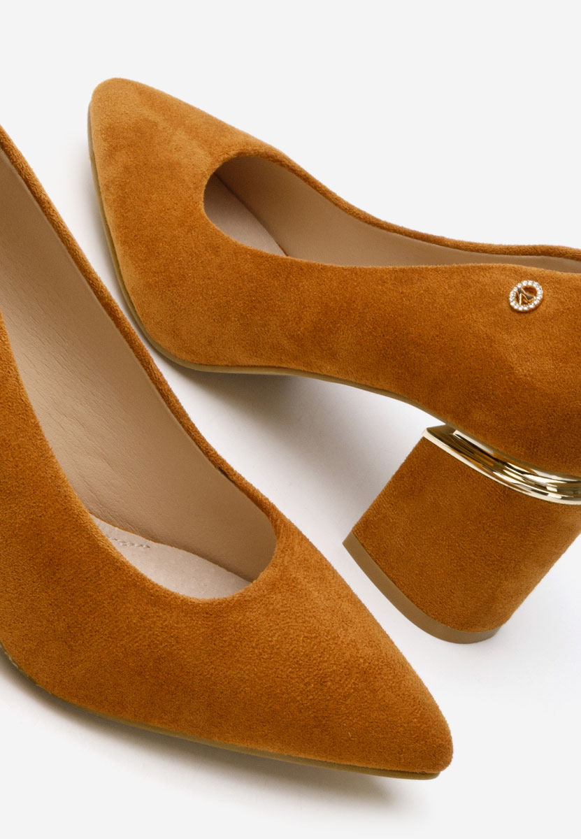 Pantofi cu toc gros Nelia V5 kaki