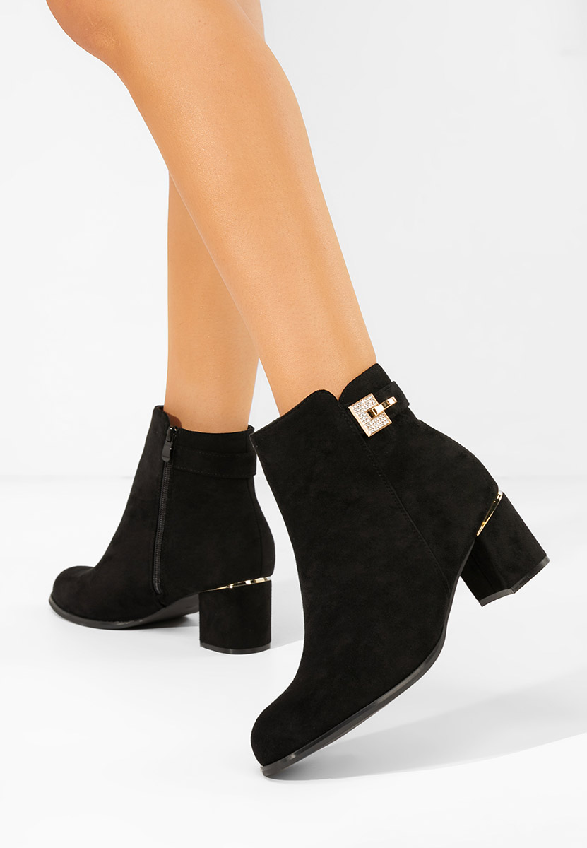 Botine cu toc gros Noralia negre