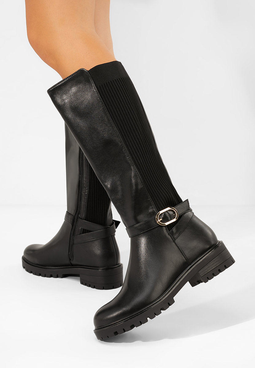 Cizme dama fara toc Fenalya negre