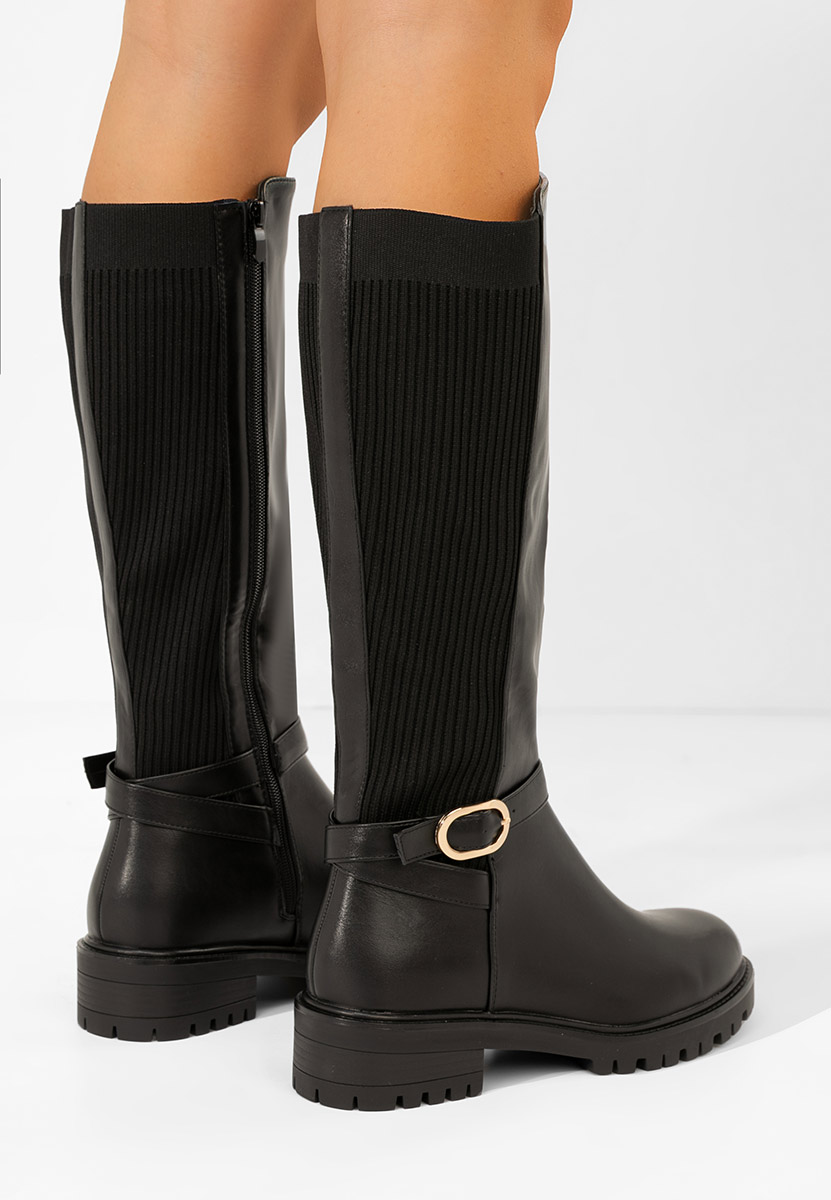 Cizme dama fara toc Fenalya negre