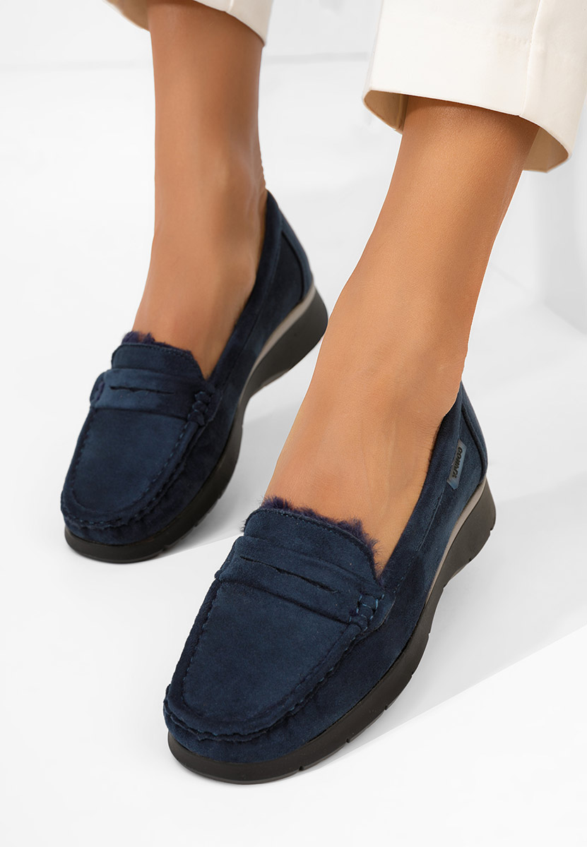 Mocasini dama cu platforma Hazelia navy