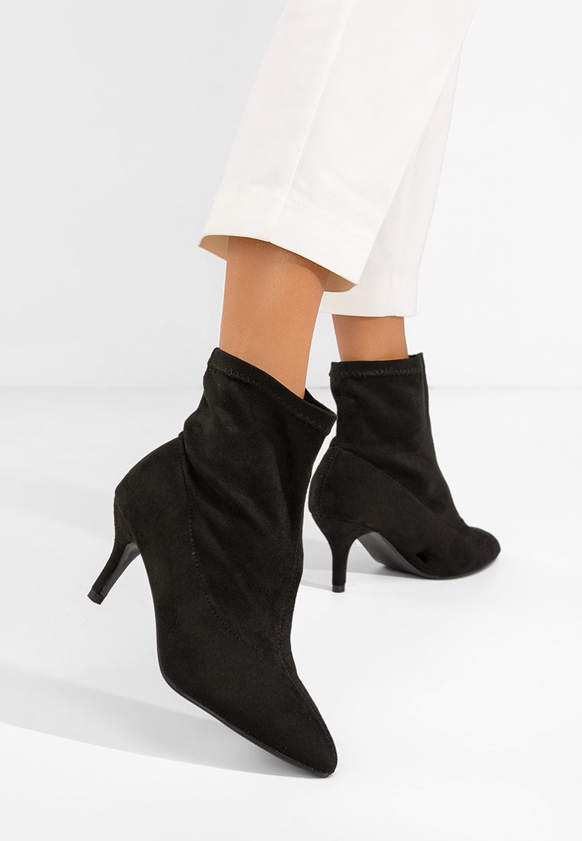 Botine cu toc subtire Antiana negre