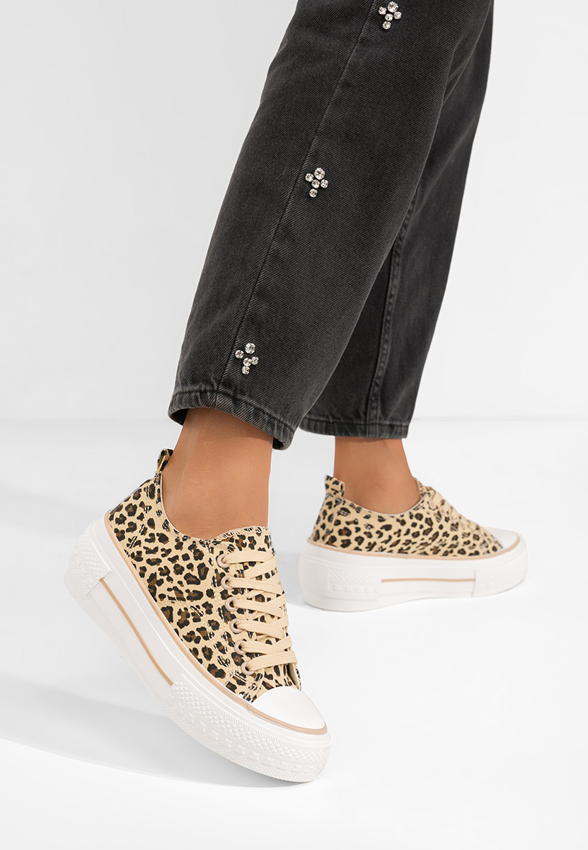 Tenisi cu platformă Antio animal print