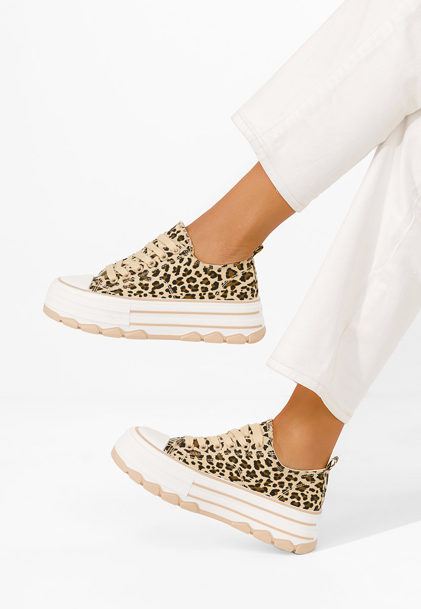 Tenisi cu platformă Zenoria leopard