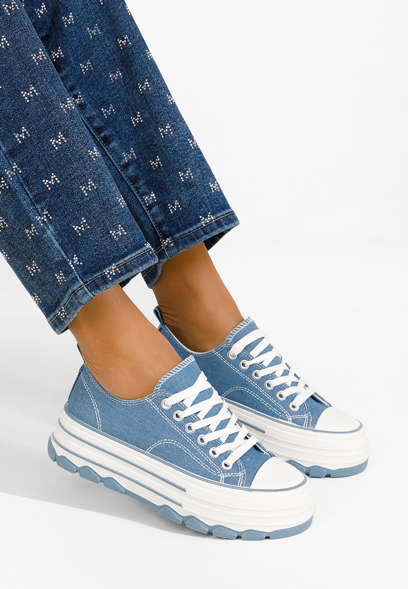 Tenisi cu platformă Zenoria denim