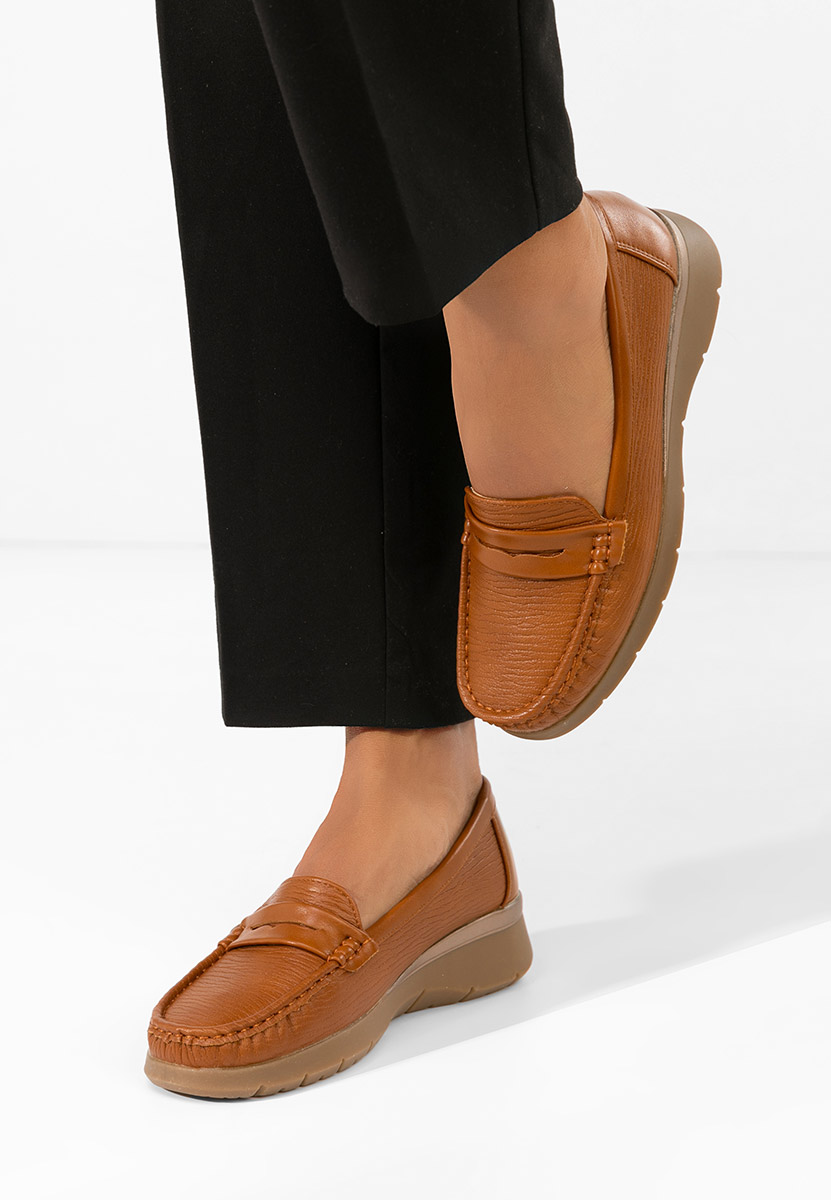 Mocasini cu platforma Ozina camel