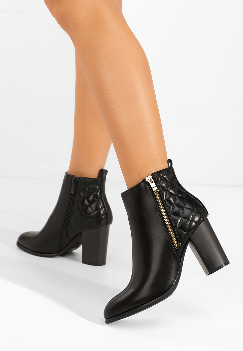 Botine cu toc Lumila negre