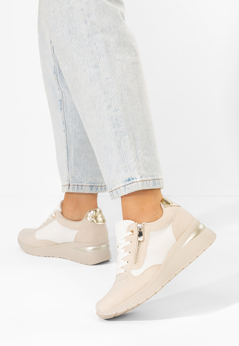 Sneakers cu platforma Floreia bej