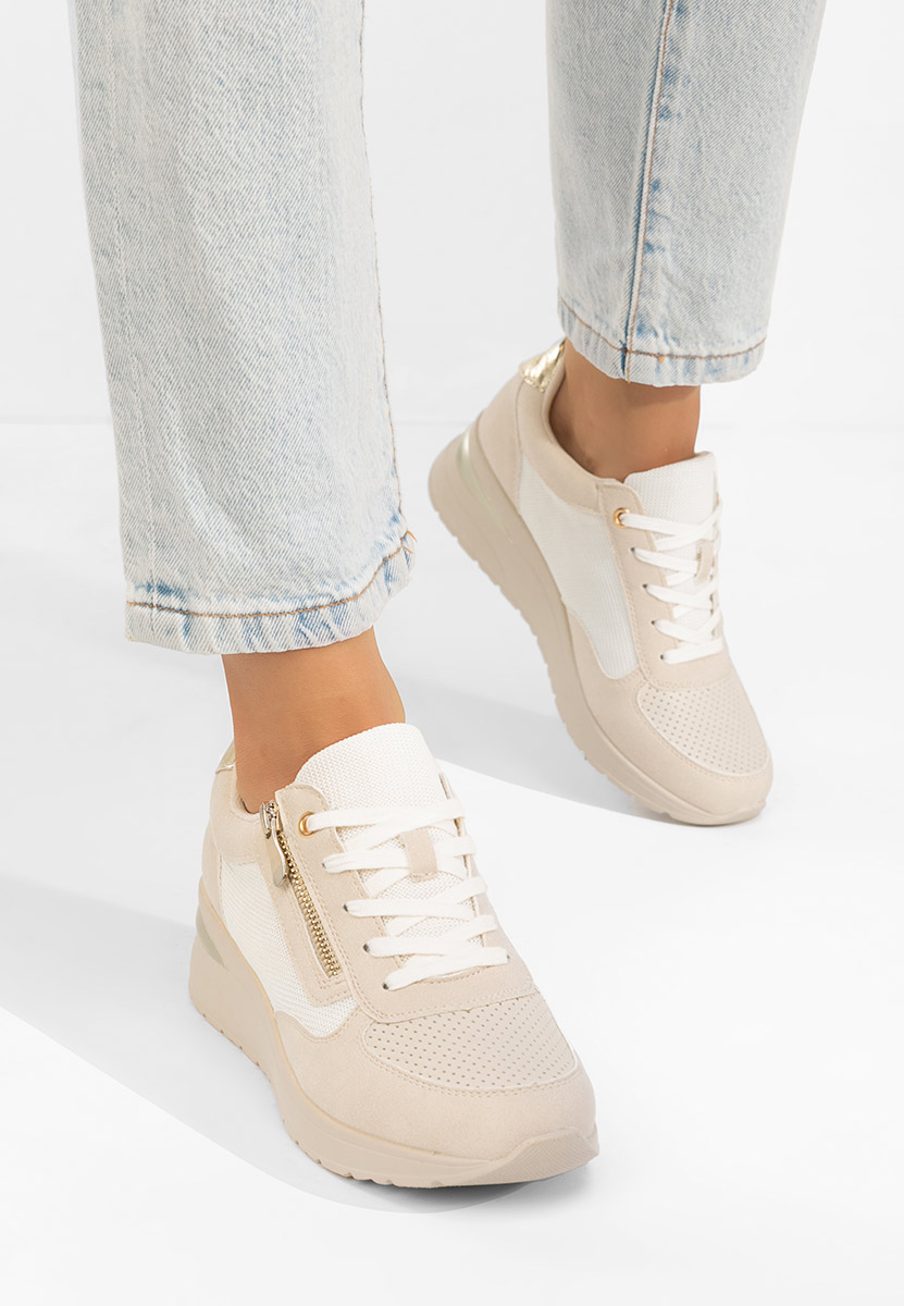 Sneakers cu platforma Floreia bej