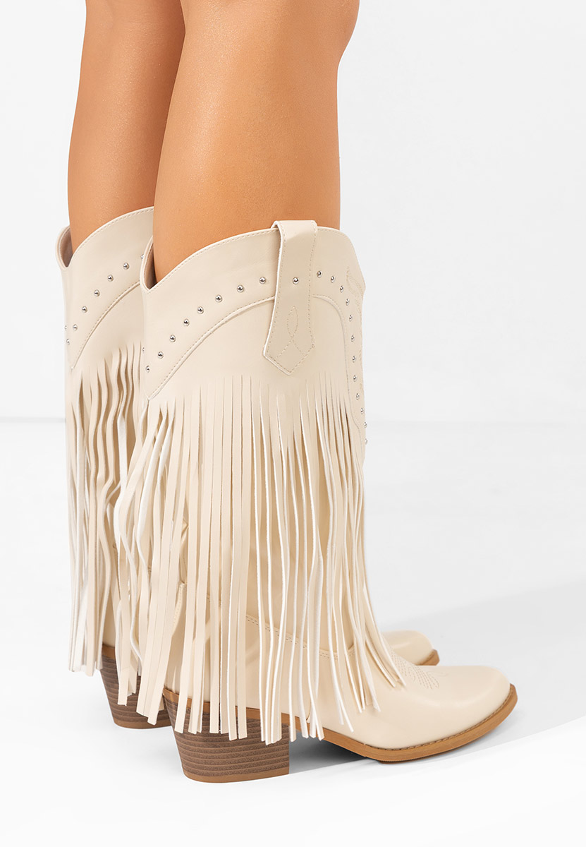 Cizme cowboy dama Giselia bej