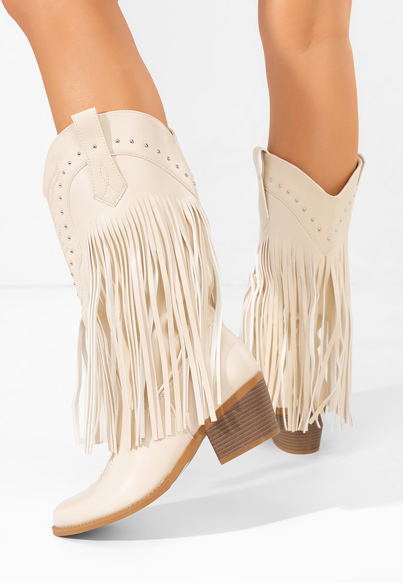 Cizme cowboy dama Giselia bej