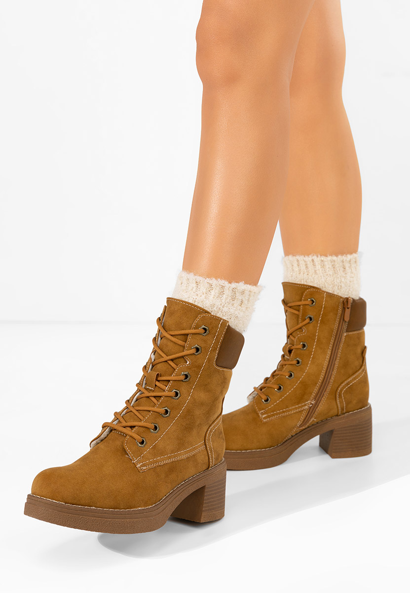 Ghete cu toc Celoria camel