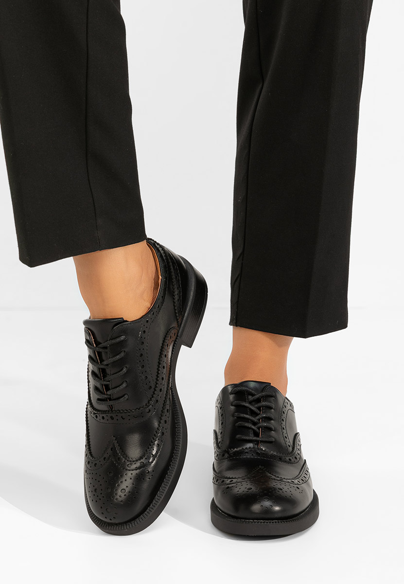 Pantofi dama brogue Valira negri