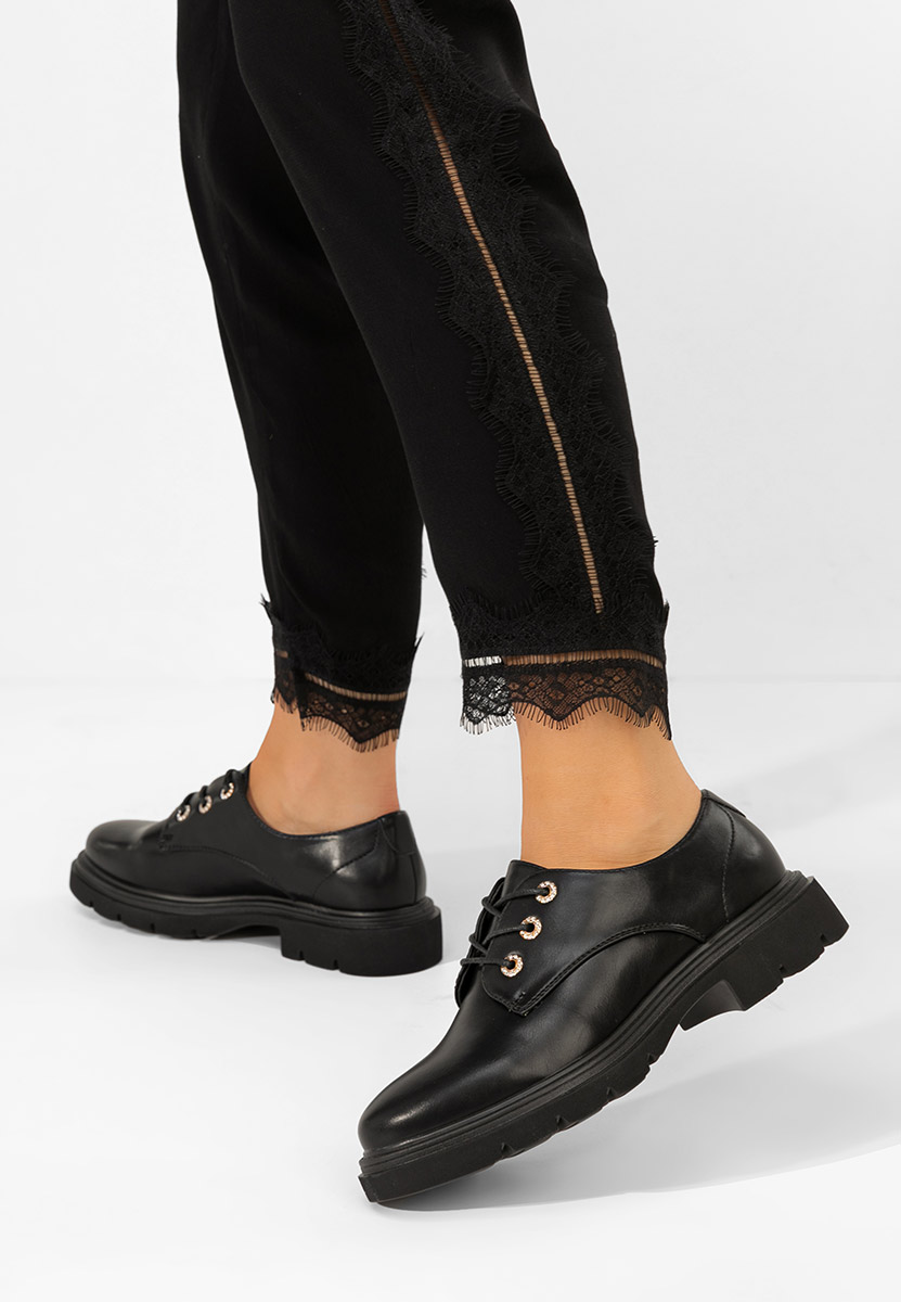 Pantofi casual dama Cliford negri