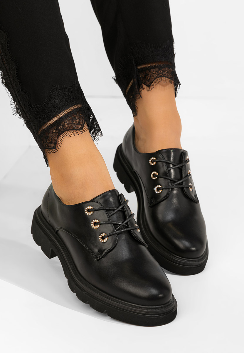 Pantofi casual dama Cliford negri