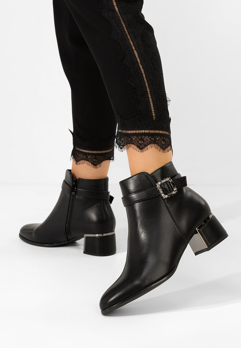 Botine cu toc gros Freina V2 negre
