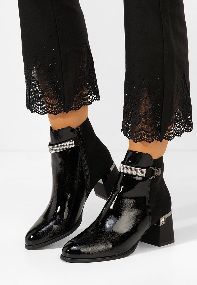 Botine elegante Grasiela negre
