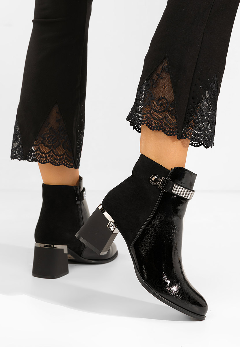 Botine elegante Grasiela negre