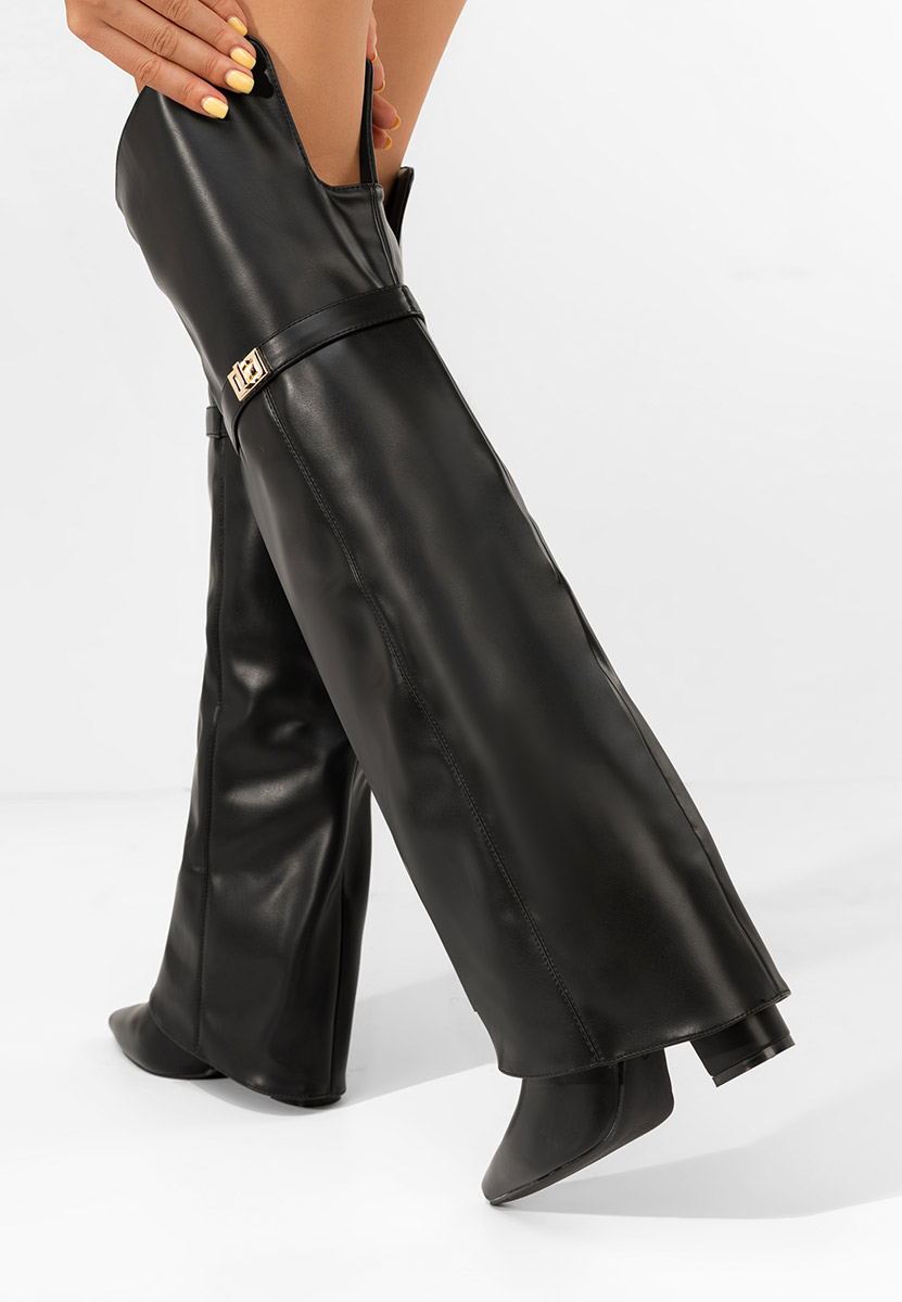 Cizme lungi peste genunchi Crisia negre