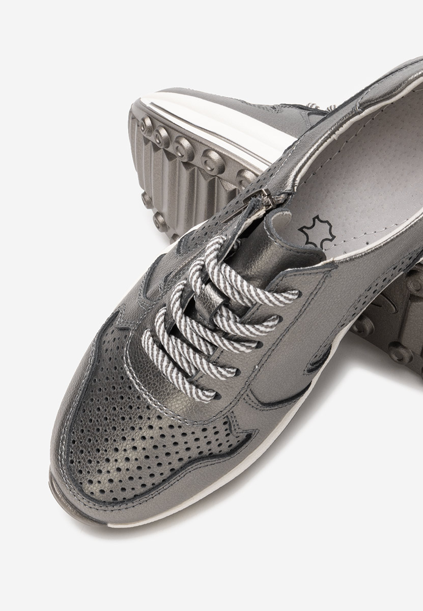Sneakers dama piele Cidra argintii
