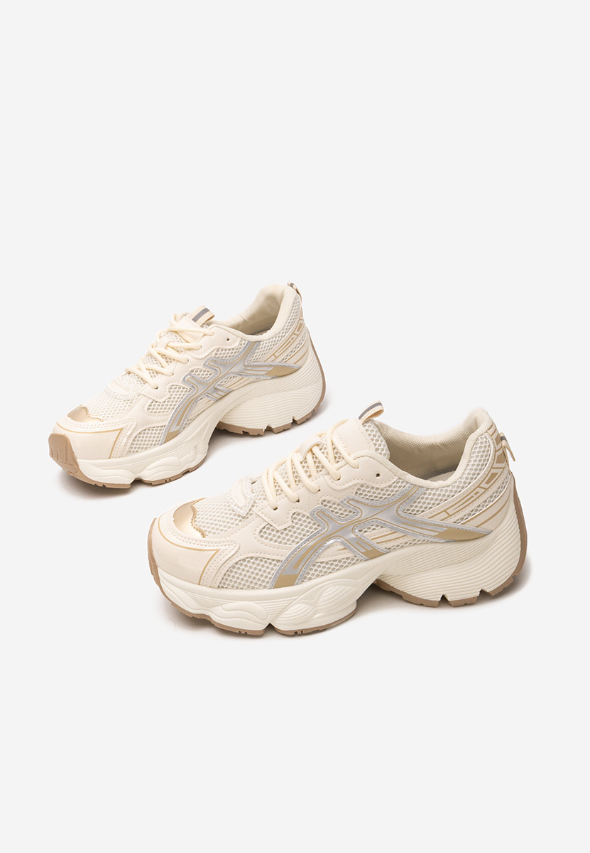 Sneakers cu platforma Kaliora bej