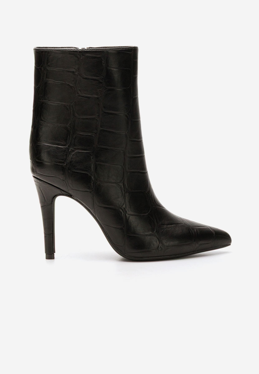 Botine cu toc subtire Selvaris negre