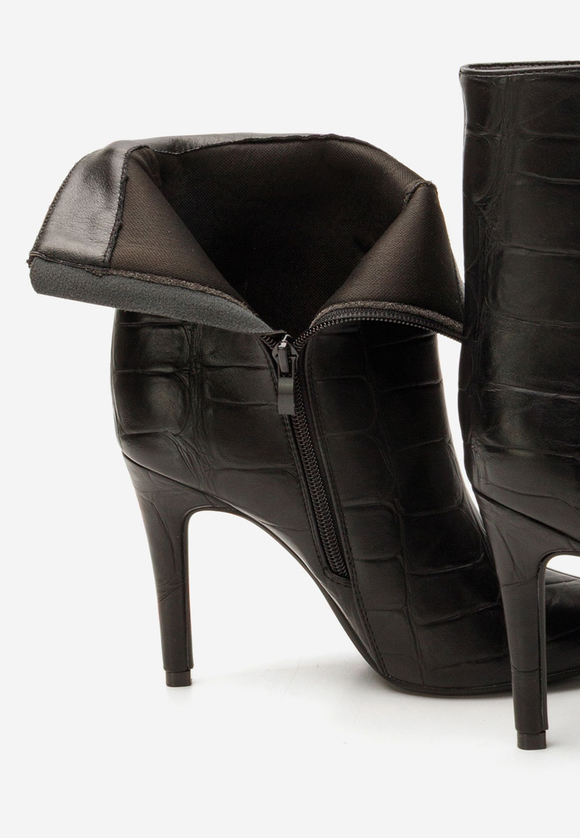 Botine cu toc subtire Selvaris negre