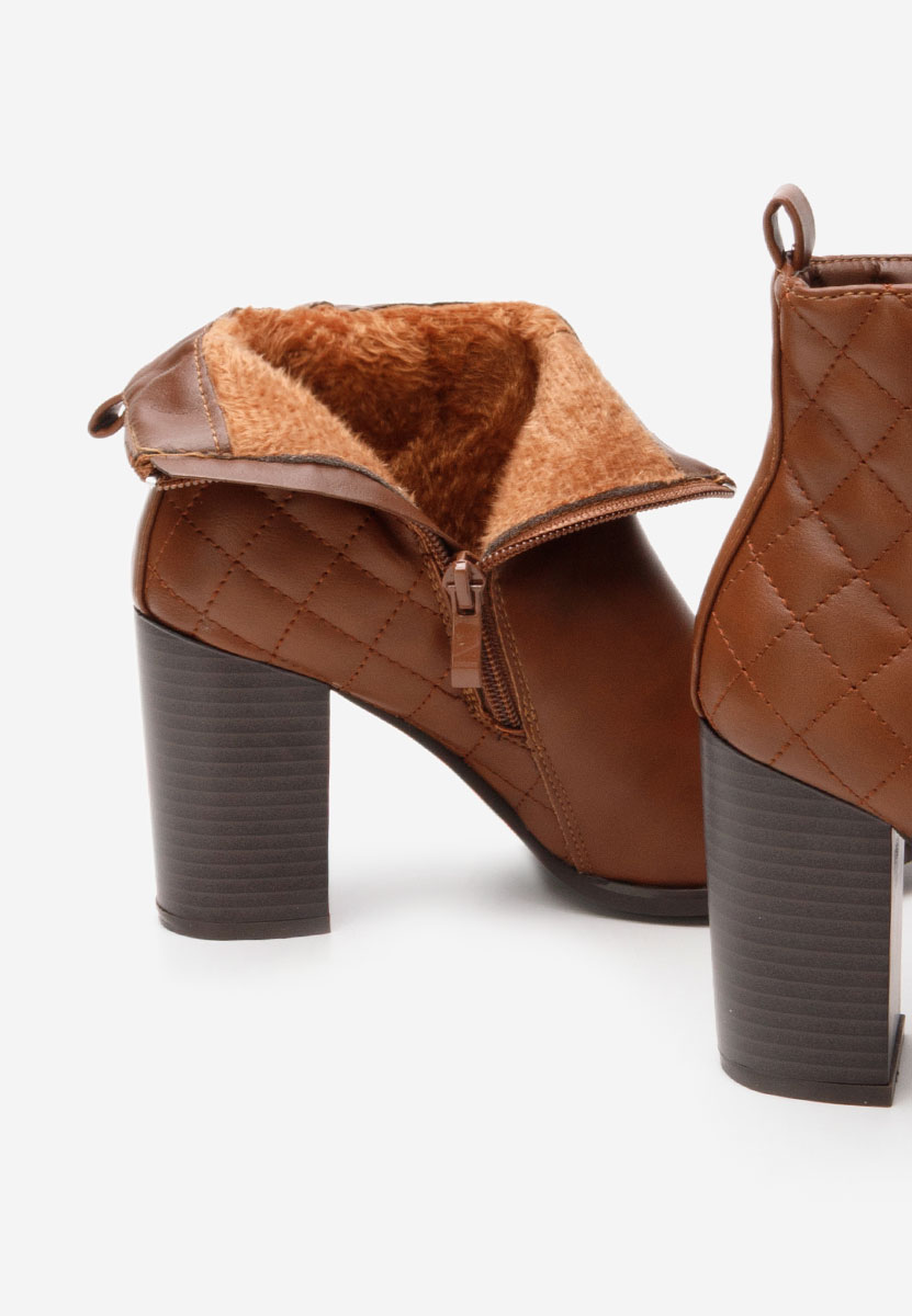 Botine cu toc Lumila camel