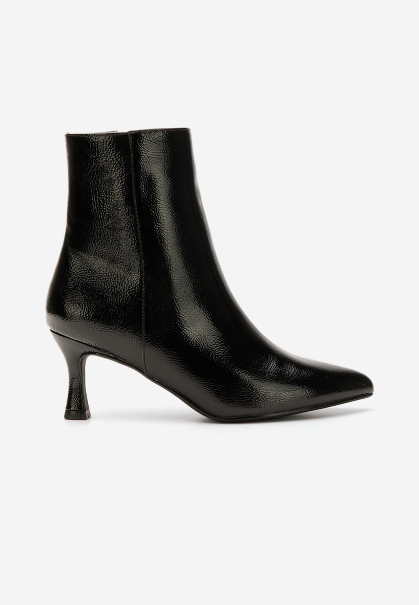 Botine cu toc subtire Elionor negre