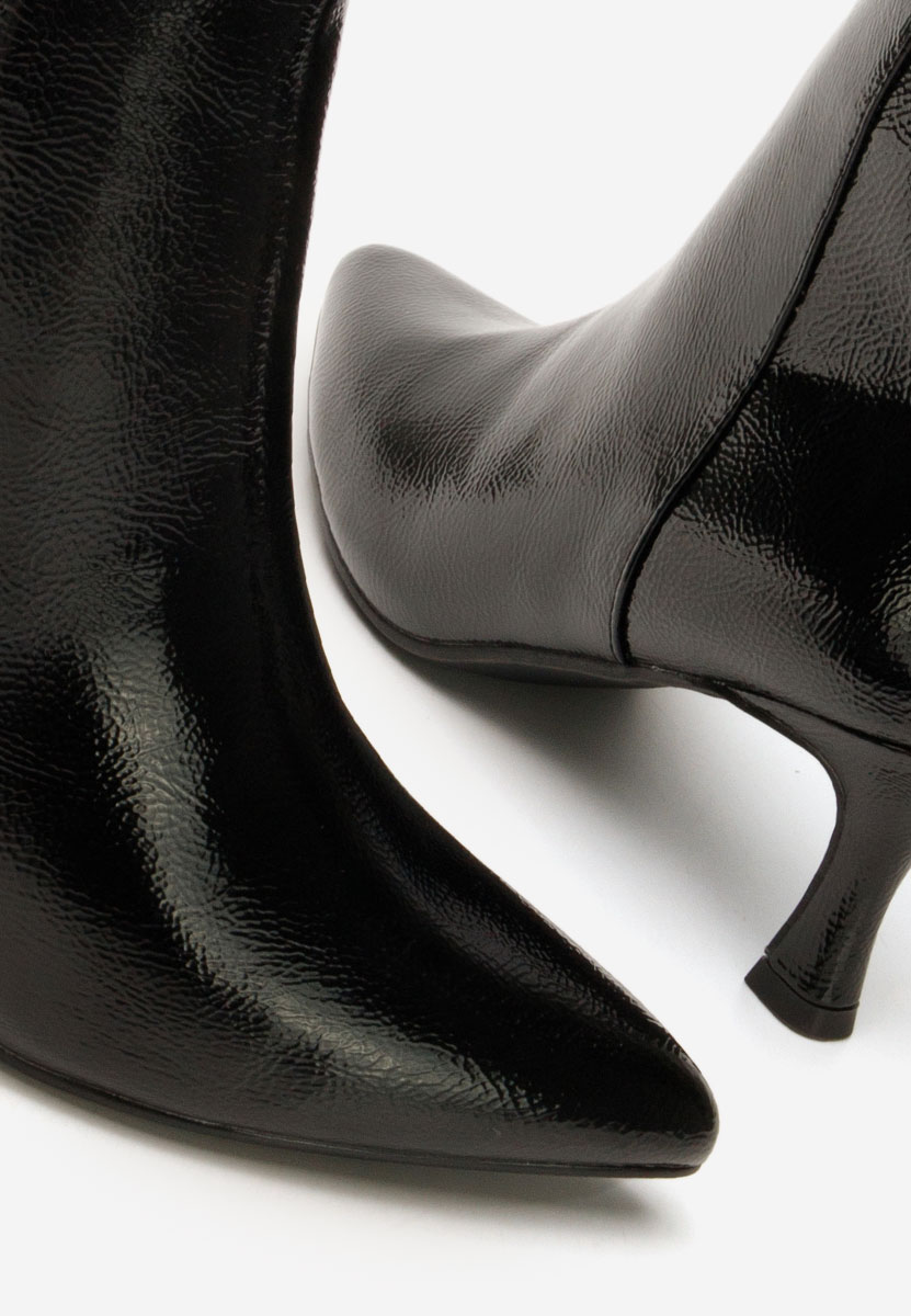 Botine cu toc subtire Elionor negre
