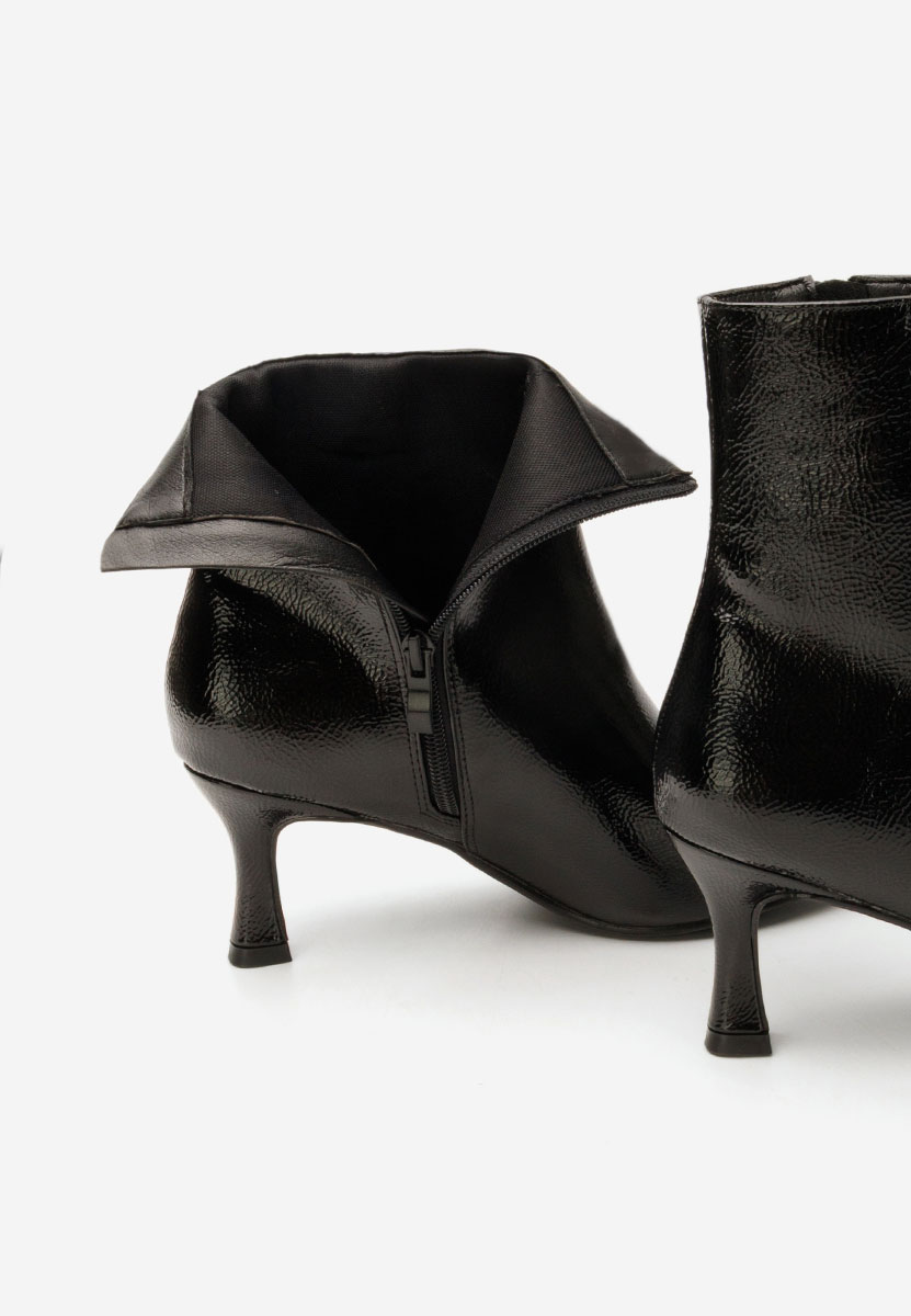 Botine cu toc subtire Elionor negre
