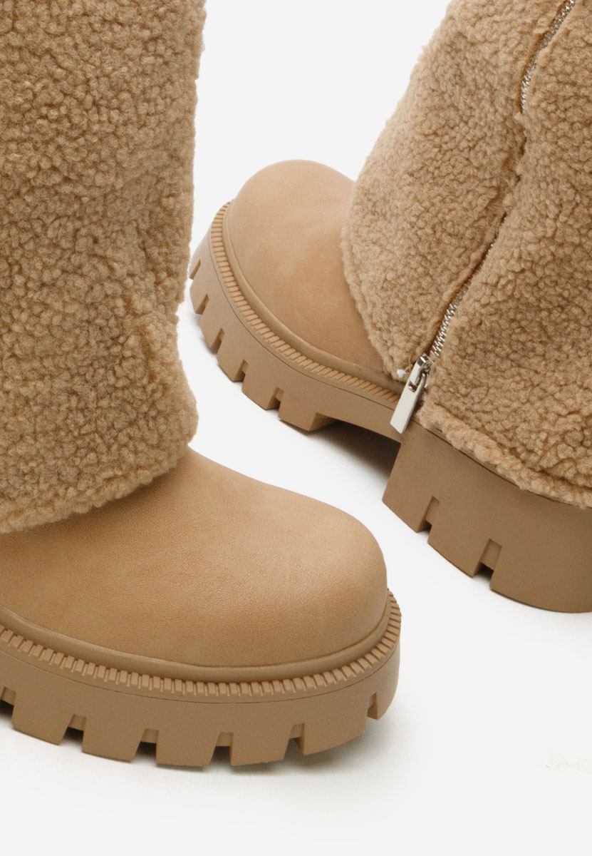 Cizme dama fara toc Morina kaki