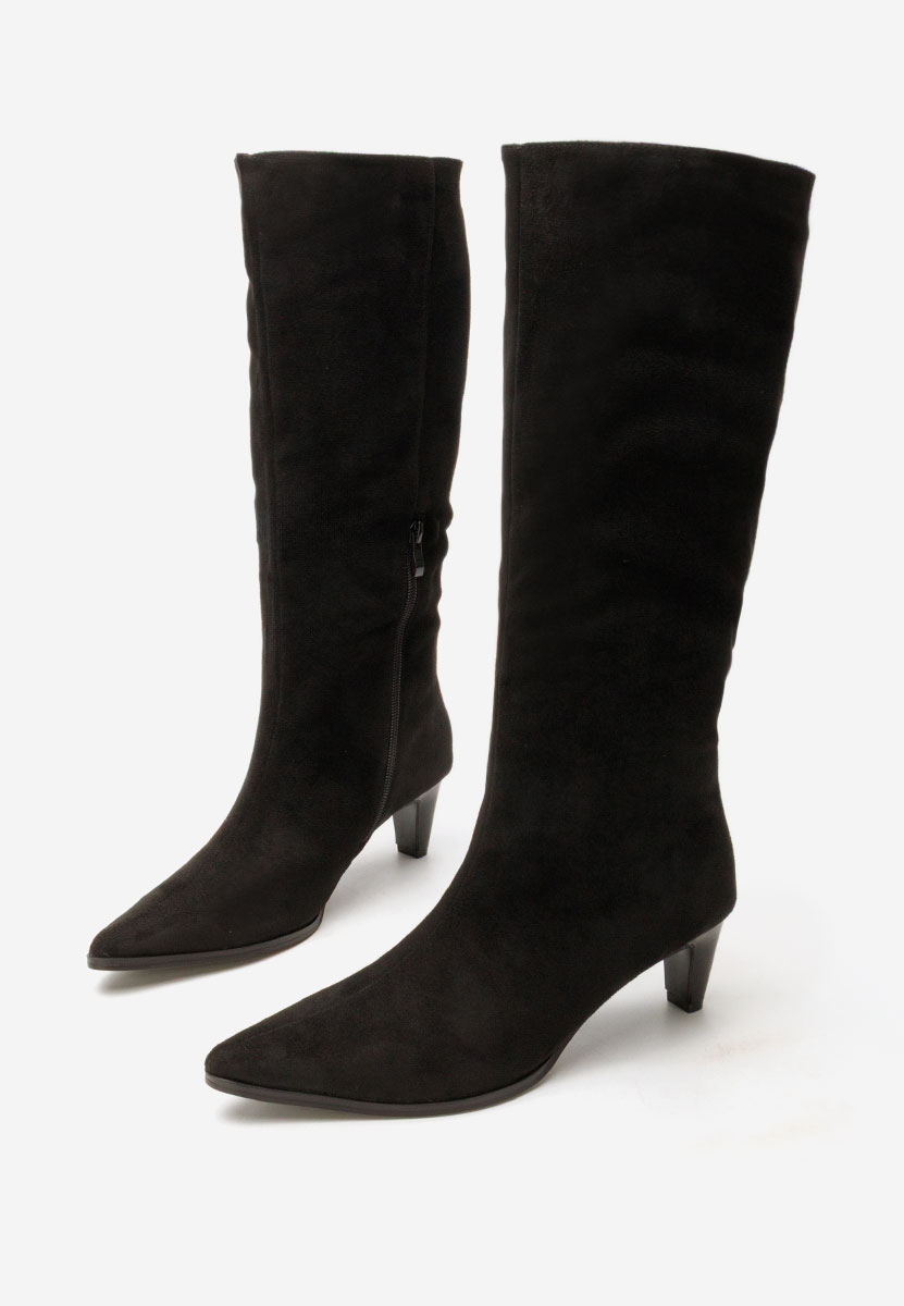 Cizme dama elegante cu toc Favora negre