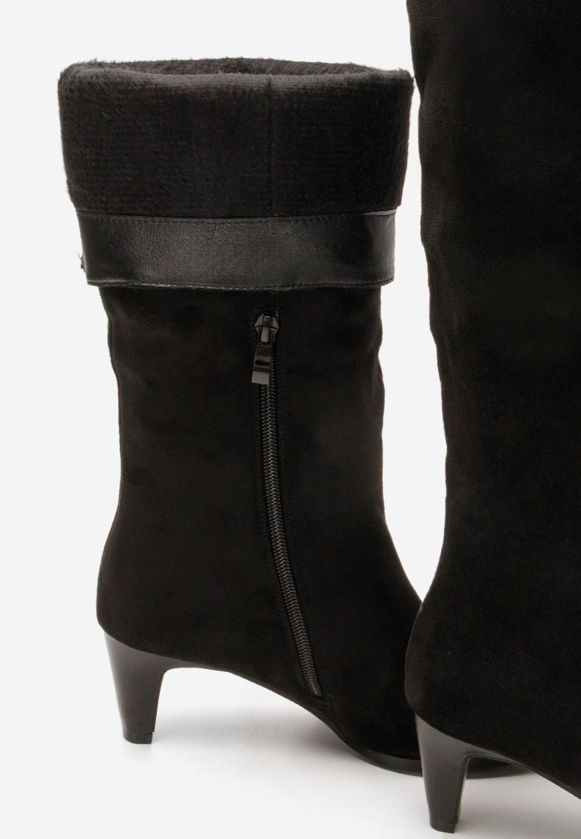 Cizme dama elegante cu toc Favora negre