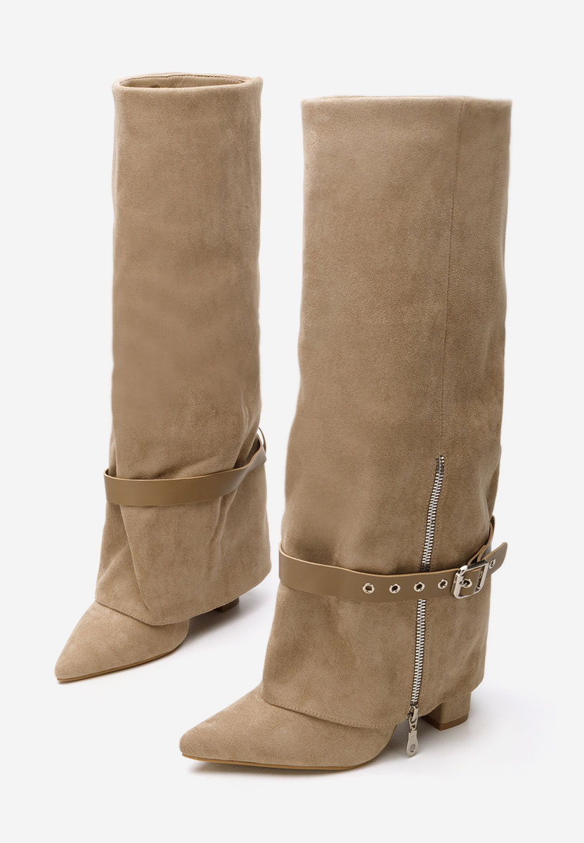 Cizme cu toc gros Scotia kaki