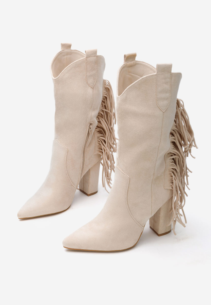 Cizme cowboy dama Aurina bej